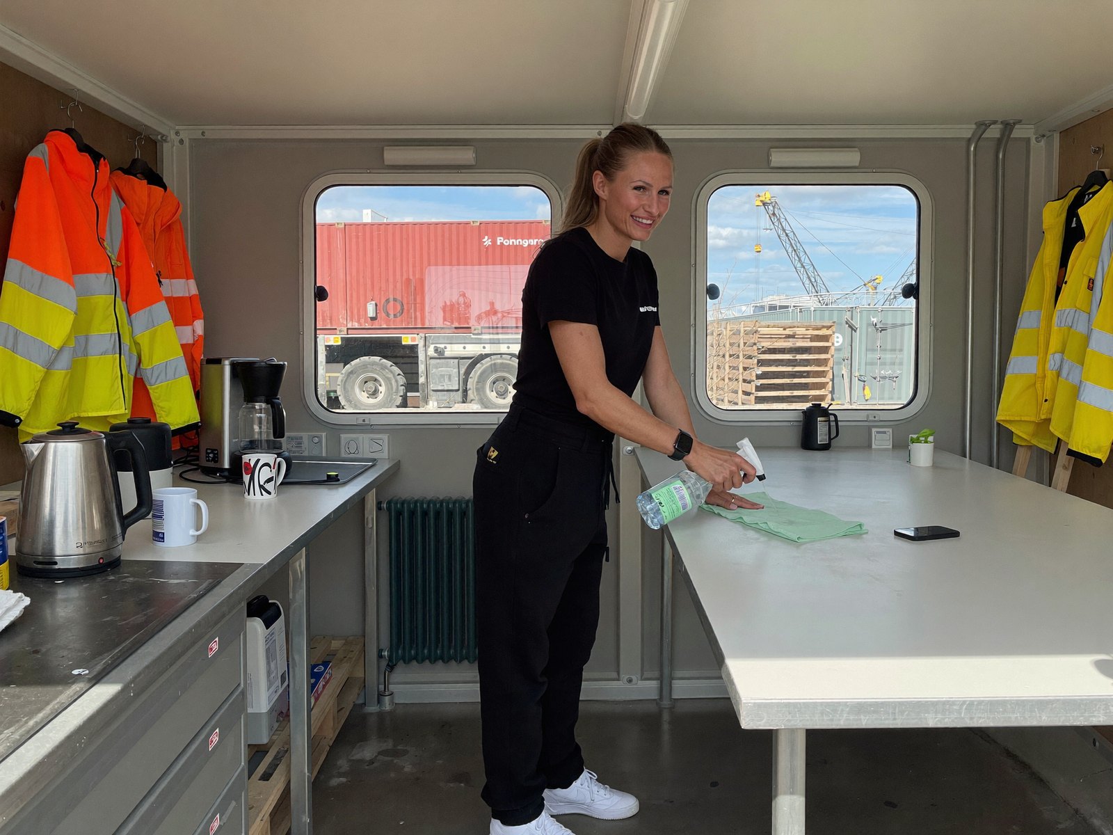 Skurvognsrengøring på byggeplads